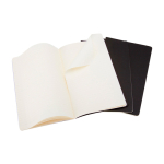 Cuaderno tapa cartón y bolsillo interno Moleskine Cahier hojas a rayas color negro cuarta vista