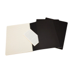 Libreta de esquinas redondeadas Moleskine Cahier Journal hojas a rayas color negro tercera vista