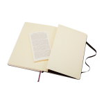 Libreta grande de papel cuero Moleskine Classic hojas a cuadros color negro tercera vista trasera