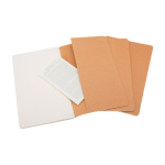 Libreta cartón costuras en lomo Moleskine Cahier Journal hojas lisas color marrón tercera vista