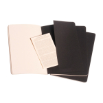 Libreta cartón costuras en lomo Moleskine Cahier Journal hojas lisas color negro tercera vista