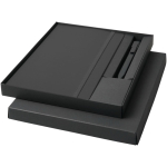 Set de regalo con libreta de tapa dura y bolígrafo de tinta negra color negro segunda vista