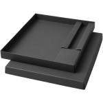 Set de regalo con libreta de tapa dura y bolígrafo de tinta negra color negro tercera vista