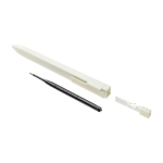 Bolígrafo de plástico cuerpo rectangular Moleskine Go Pen tinta negra color blanco segunda vista