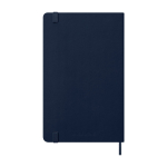 Agenda de papel cuero con vista diaria y tapa dura Moleskine color azul segunda vista trasera