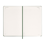 Agenda de papel cuero con vista diaria y tapa dura Moleskine color verde cuarta vista