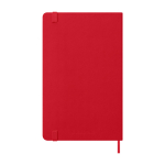 Agenda de papel cuero con vista diaria y tapa dura Moleskine color rojo oscuro segunda vista trasera