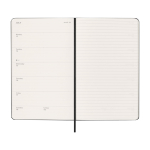 Agenda semanal para 12 meses de papel cuero con tapa dura Molskine color negro cuarta vista