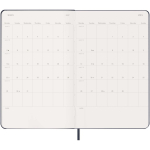 Agenda semanal para 12 meses de papel cuero con tapa dura Molskine color azul cuarta vista