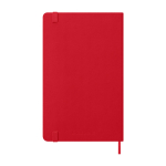 Agenda semanal para 12 meses de papel cuero con tapa dura Molskine color rojo oscuro segunda vista trasera