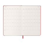Agenda semanal para 12 meses de papel cuero con tapa dura Molskine color rojo oscuro tercera vista