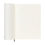 Agenda semanal grande de papel cuero con tapa blanda Moleskine color azul quinta vista