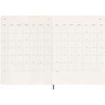 Agenda semanal grande de papel cuero con tapa blanda Moleskine color azul cuarta vista