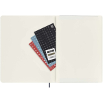 Agenda semanal grande de papel cuero con tapa blanda Moleskine color azul quinta vista