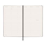 Agenda semanal vertical cierre elástico y bolsillo interior Moleskine color negro cuarta vista