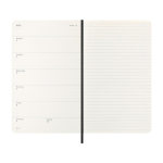 Agenda semanal de plástico de cuero con marcapáginas Moleskine color negro cuarta vista