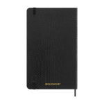Libreta XL vegana con efecto pitón Moleskine Vegea Boa hojas a rayas color negro segunda vista trasera