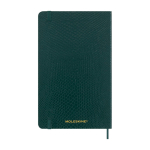 Libreta XL vegana con efecto pitón Moleskine Vegea Boa hojas a rayas color verde segunda vista trasera