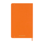 Libreta XL con tapa blanda vegana Moleskine Vegea Capri hojas a rayas color naranja segunda vista trasera