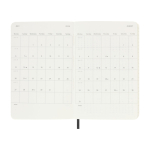 Agenda semanal de bolsillo con tapa blanda y cierre elástico Moleskine color negro tercera vista