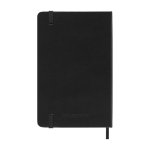 Agenda diaria de bolsillo con tapa dura y bolsillo interior Moleskine color negro segunda vista trasera