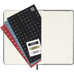 Agenda diaria de bolsillo con tapa dura y bolsillo interior Moleskine color negro quinta vista