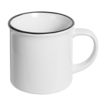 Taza estilo vintage de cerámica ideal para sublimación de 250ml color negro primera vista