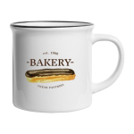 Taza estilo vintage de cerámica ideal para sublimación de 250ml color negro tercera vista