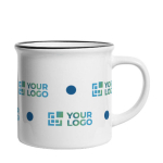 Taza estilo vintage de cerámica ideal para sublimación de 250ml color negro vista principal