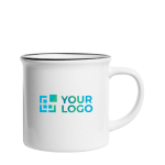 Taza estilo vintage de cerámica ideal para sublimación de 250ml color negro vista principal