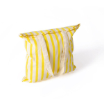 Bolsa de algodón reciclado con asas largas y diseño rayado 180g/m² color amarillo segunda vista