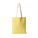 Bolsa de algodón reciclado con asas largas y diseño rayado 180g/m² color amarillo