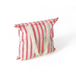 Bolsa de algodón reciclado con asas largas y diseño rayado 180g/m² color coral segunda vista
