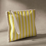 Neceser de algodón reciclado con tirador tipo pulsera 180g/m² color amarillo segunda vista