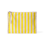 Neceser de algodón reciclado con tirador tipo pulsera 180g/m² color amarillo