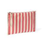 Neceser de algodón reciclado con tirador tipo pulsera 180g/m² color coral primera vista