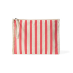 Neceser de algodón reciclado con tirador tipo pulsera 180g/m² color coral