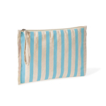 Neceser de algodón reciclado con tirador tipo pulsera 180g/m² color azul pastel primera vista