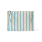 Neceser de algodón reciclado con tirador tipo pulsera 180g/m² color azul pastel