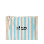 Neceser de algodón reciclado con tirador tipo pulsera 180g/m² color azul pastel vista principal