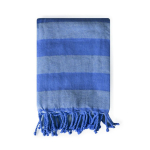 Pareo a rayas de algodón reciclado ideal para la playa 340g/m² color azul primera vista