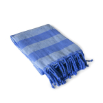 Pareo a rayas de algodón reciclado ideal para la playa 340g/m² color azul