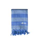 Pareo a rayas de algodón reciclado ideal para la playa 340g/m² color azul vista principal