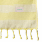 Pareo a rayas de algodón reciclado ideal para la playa 340g/m² color amarillo tercera vista