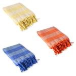 Pareo a rayas de algodón reciclado ideal para la playa 340g/m² color amarillo quinta vista