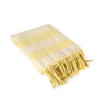 Pareo a rayas de algodón reciclado ideal para la playa 340g/m² color amarillo