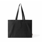 Bolsa oversize de algodón reciclado con fuelle y asas largas 220g/m² color negro