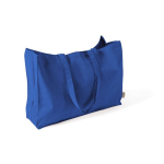 Bolsa oversize de algodón reciclado con fuelle y asas largas 220g/m² color azul segunda vista
