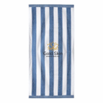 Toalla ideal para la playa de algodón absorbente de 420g/m² y 80x160cm color azul cuarta vista