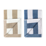 Toalla ideal para la playa de algodón absorbente de 420g/m² y 80x160cm color beige cuarta vista